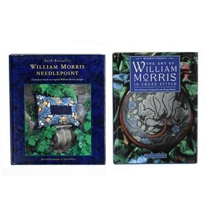 WILLIAM MORRIS Set of 2 Needlepoint/Cross Stitch Hardcover Books